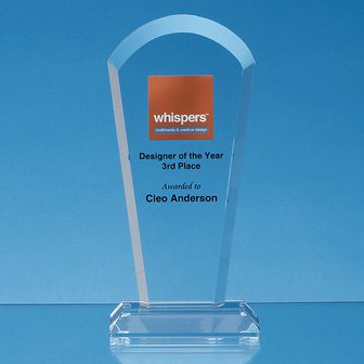 19cm Optical Crystal Half Moon Arch Award