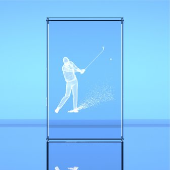 3D Bunker Shot in Optical Crystal Block